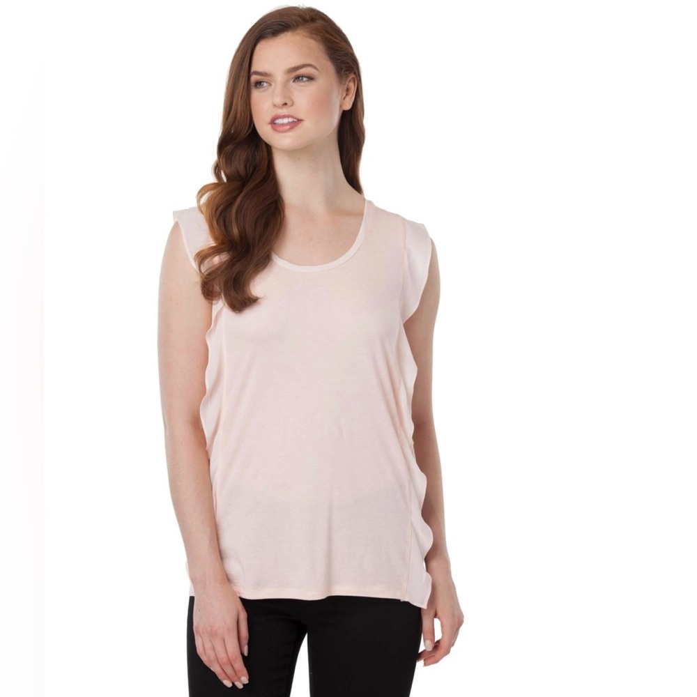 MICHAEL KORS - Pink, Ruffled, Sleeveless Top - Size L
